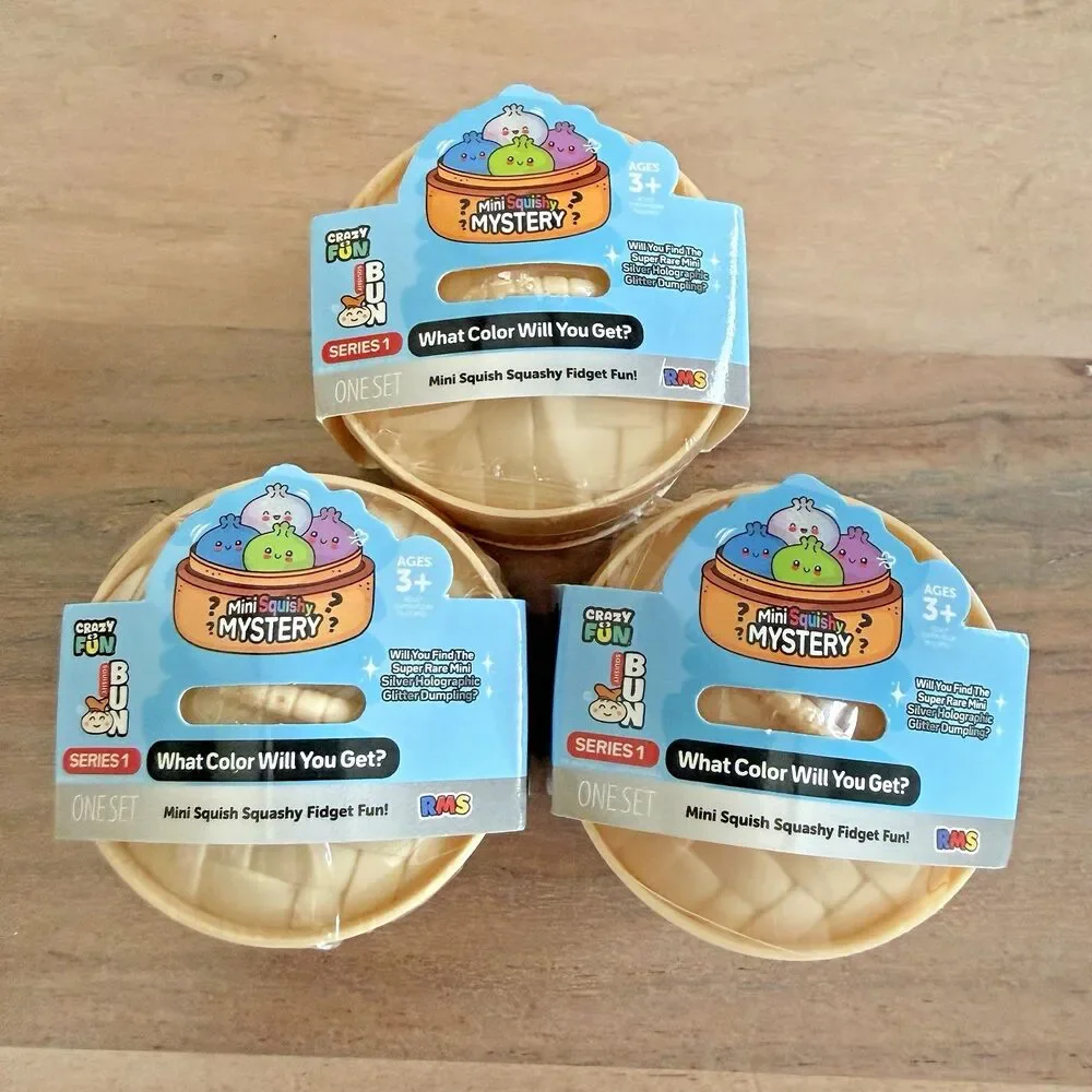 Lot of 3 Sealed Five Below RMS Mini Squishy Mystery Dumpling Sensory Toy